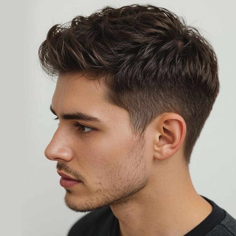 corte de cabelo masculino para rosto redondo