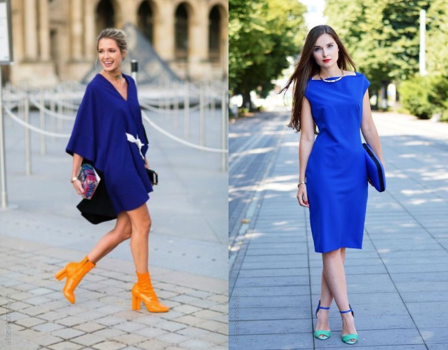 vestido azul royal em zibeline