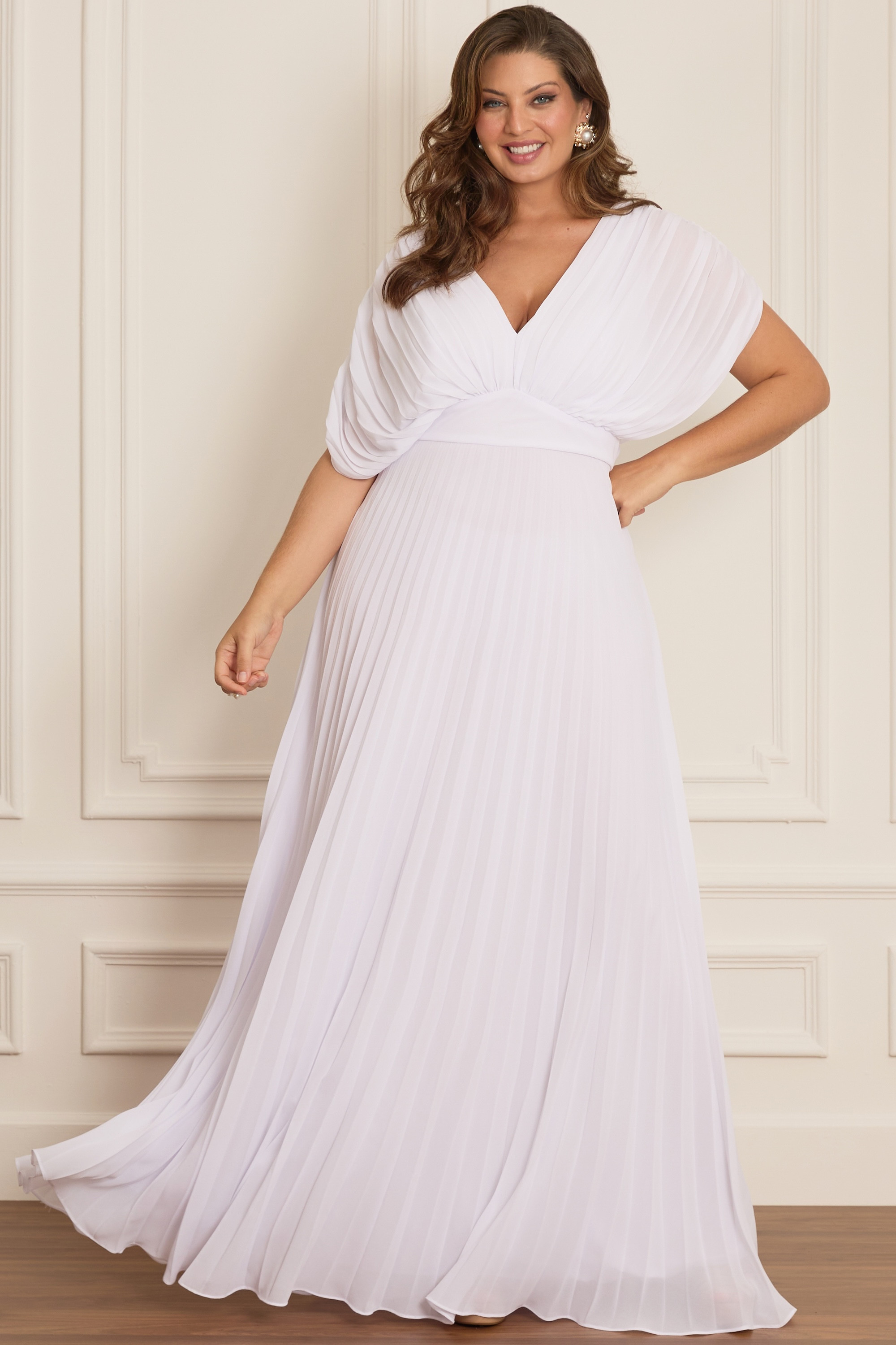 Vestido branco plus size casual