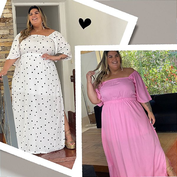 Vestido branco plus size casual