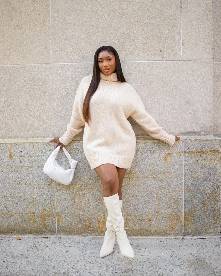 10 looks vestido com bota branca para arrasar