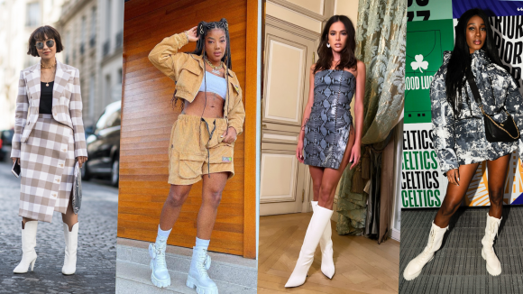 vestido com bota branca cano curto ou longo qual escolher