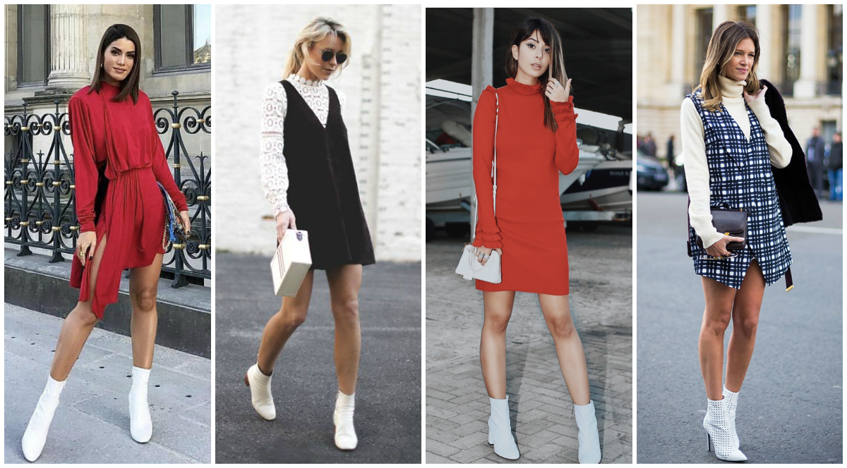 vestido floral midi com bota branca estilo boho chic