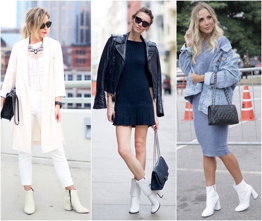 vestido com bota branca cano curto ou longo qual escolher