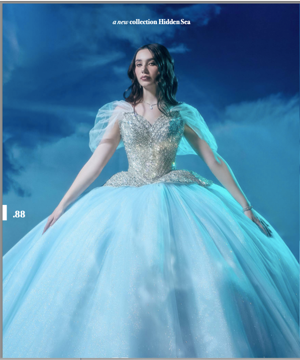 vestido de 15 anos azul claro rodado