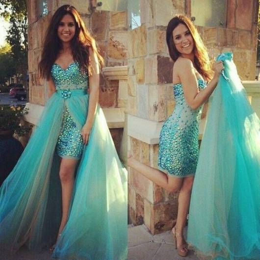vestido debutante azul claro