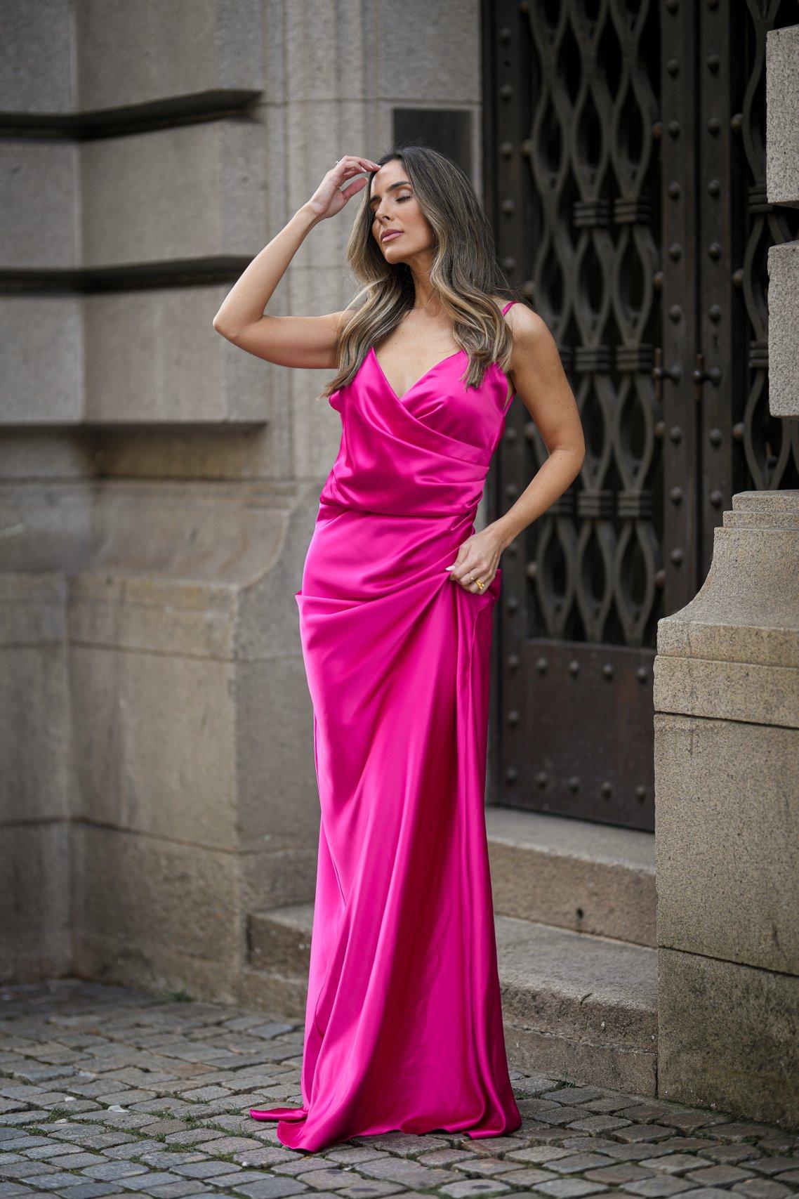 vestido de festa pink