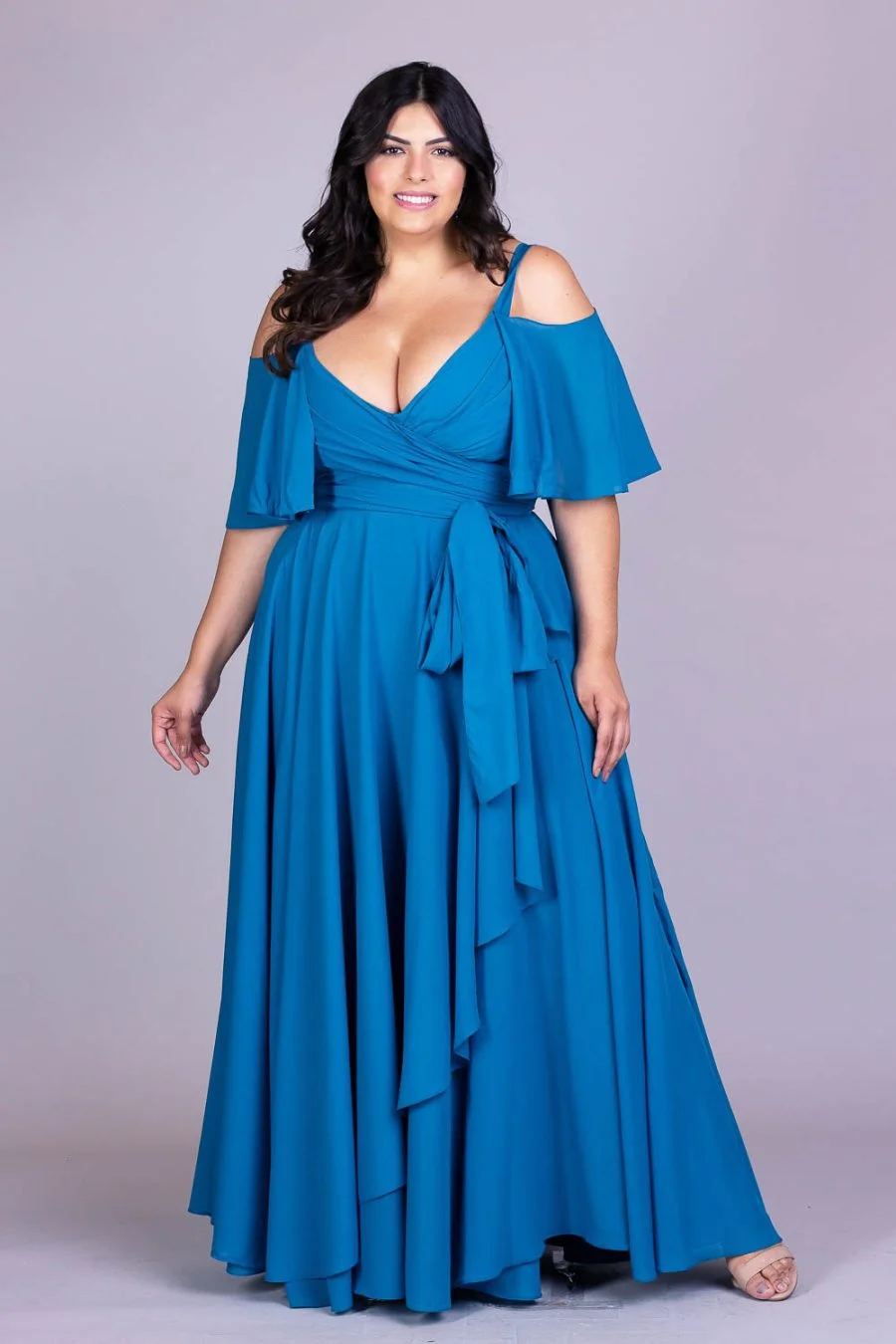 vestido de festa plus size verde menta