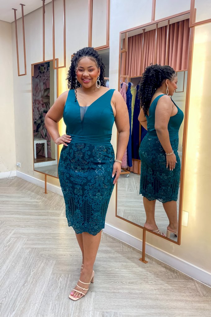 vestido de festa plus size em chiffon
