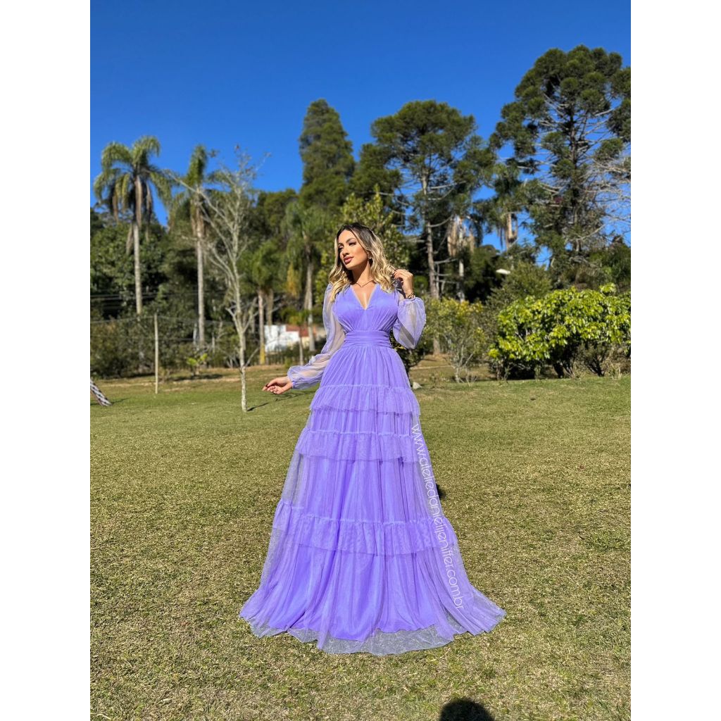 vestido madrinha lilás plus size