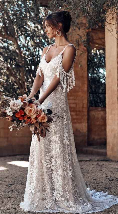 vestido de noiva boho com franjas