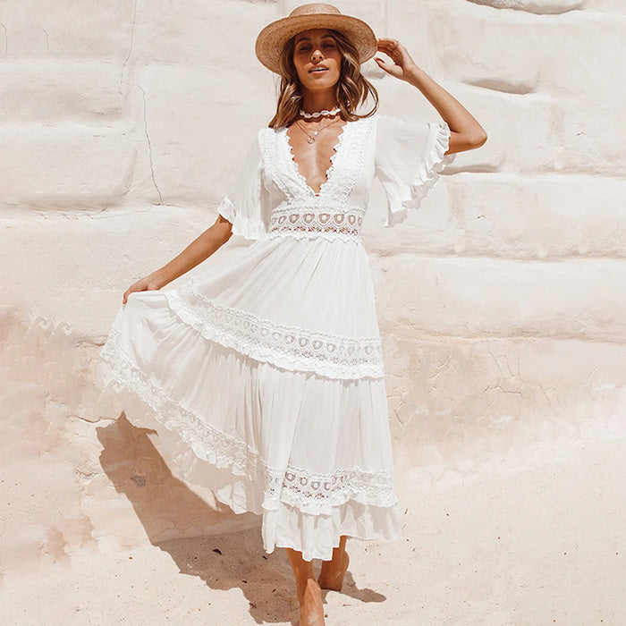 vestido de noiva boho com mangas bufantes