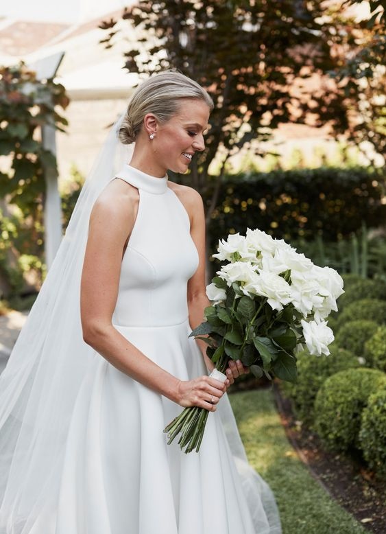 vestido de noiva gola alta