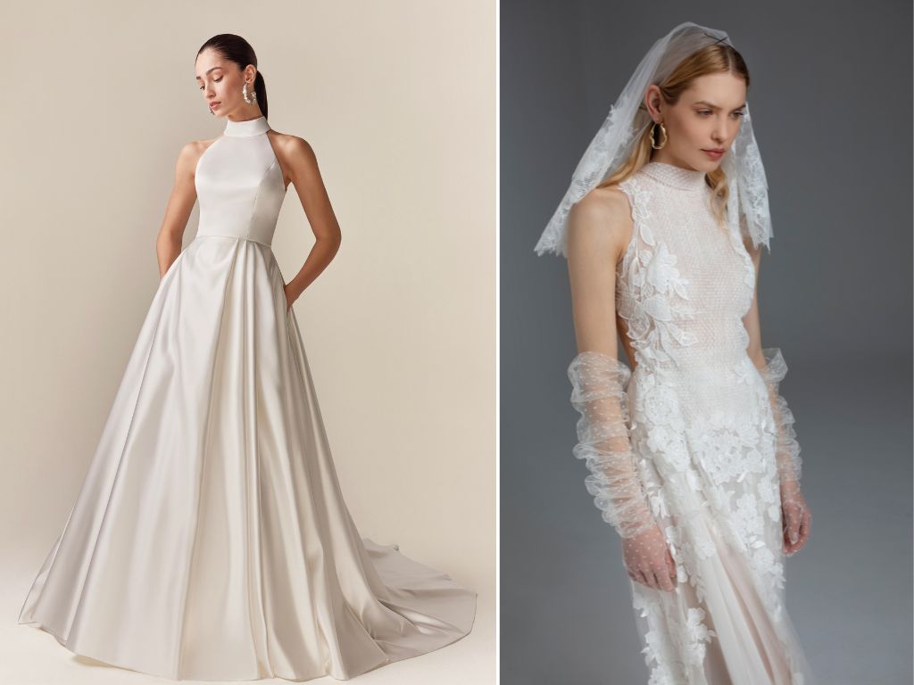 vestido de noiva gola alta