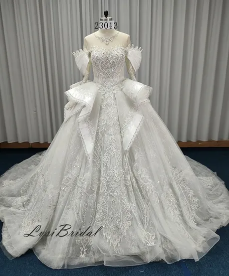 vestido de noiva manga caida