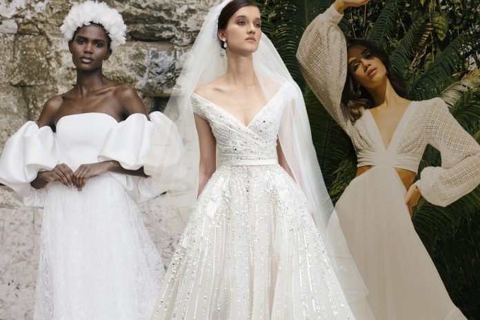 vestido de noiva manga caida