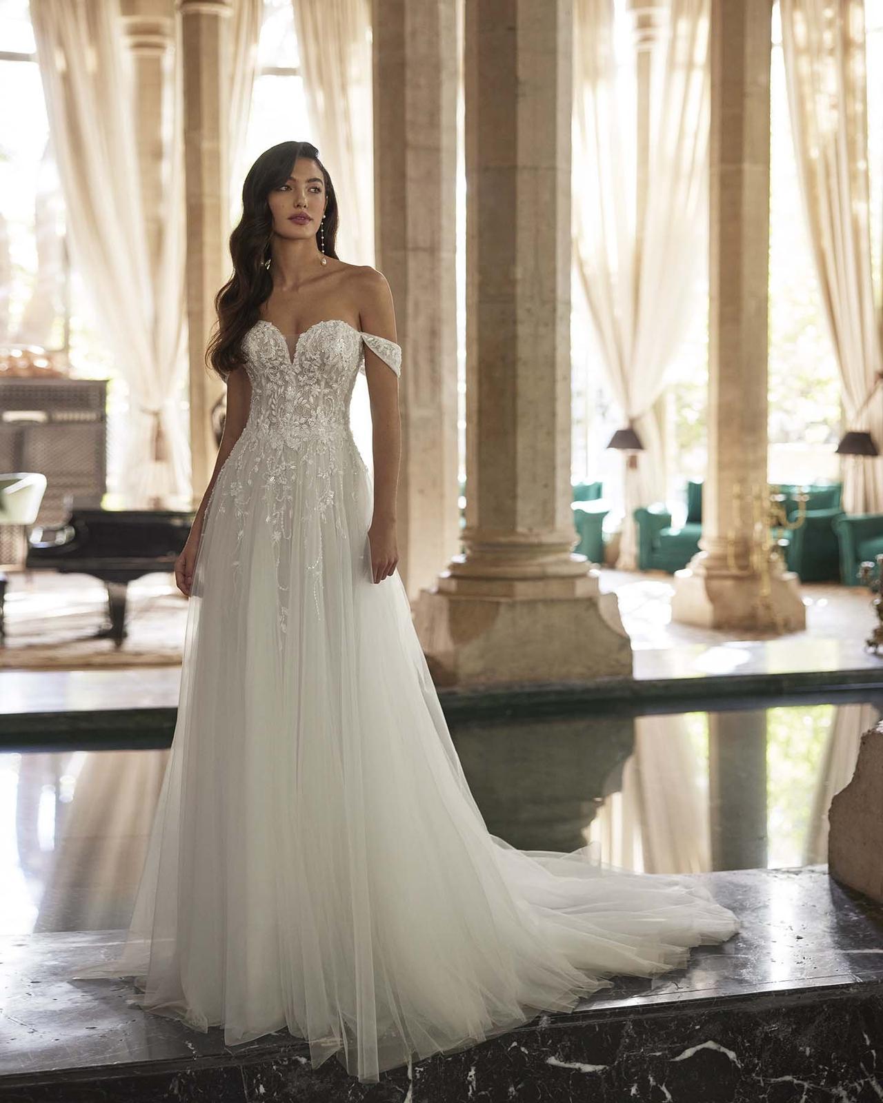 vestido de noiva manga caida