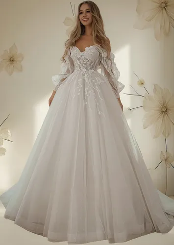 vestido de noiva manga caida