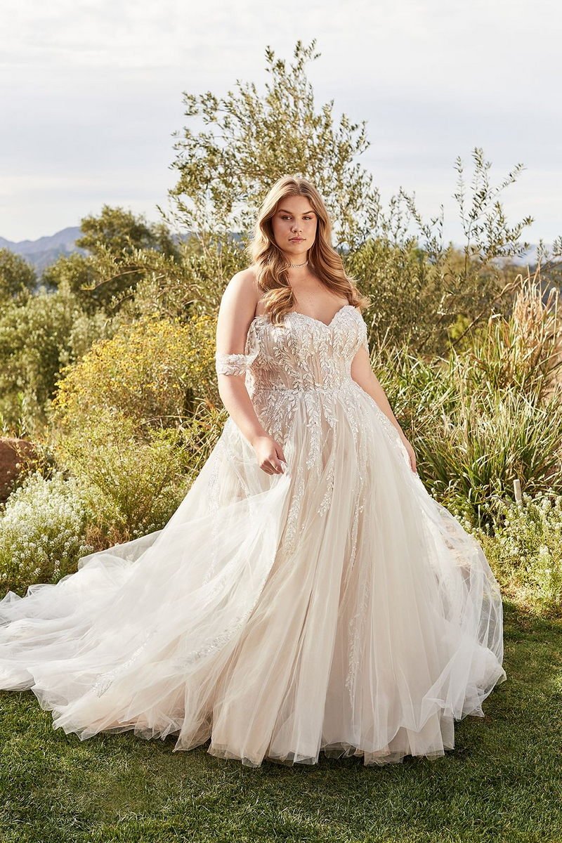 vestido de noiva plus size com manga