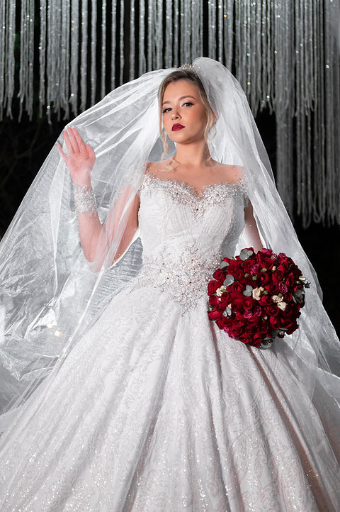 vestido de noiva princesa com manga longa