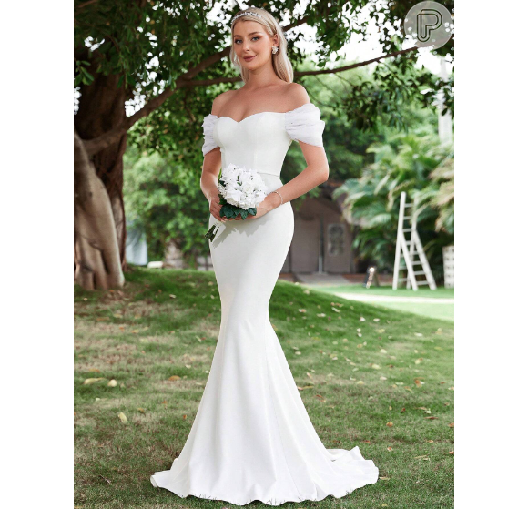 vestido de noiva simples cetim