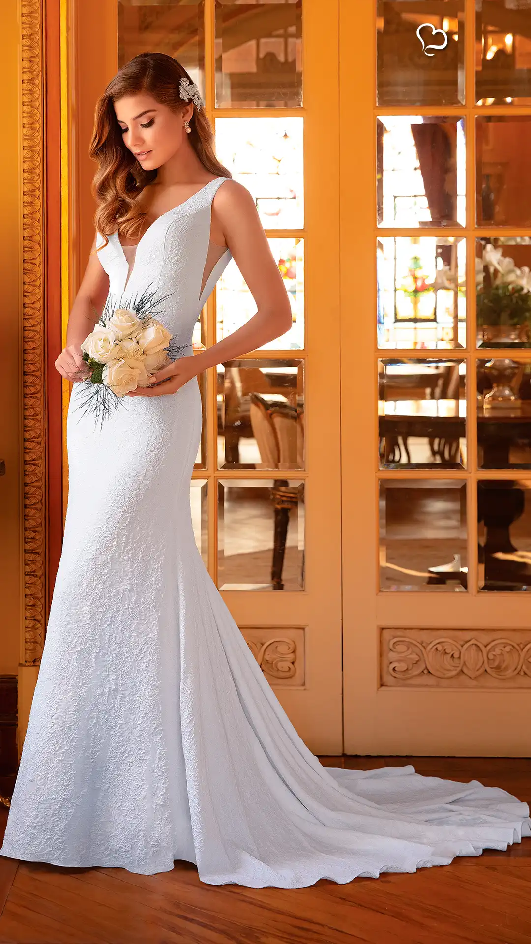 vestido de noiva simples com manga