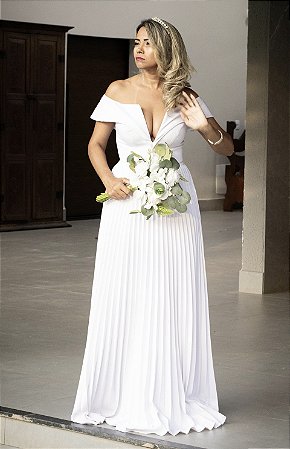 vestido de noiva simples e elegante noiva plus size