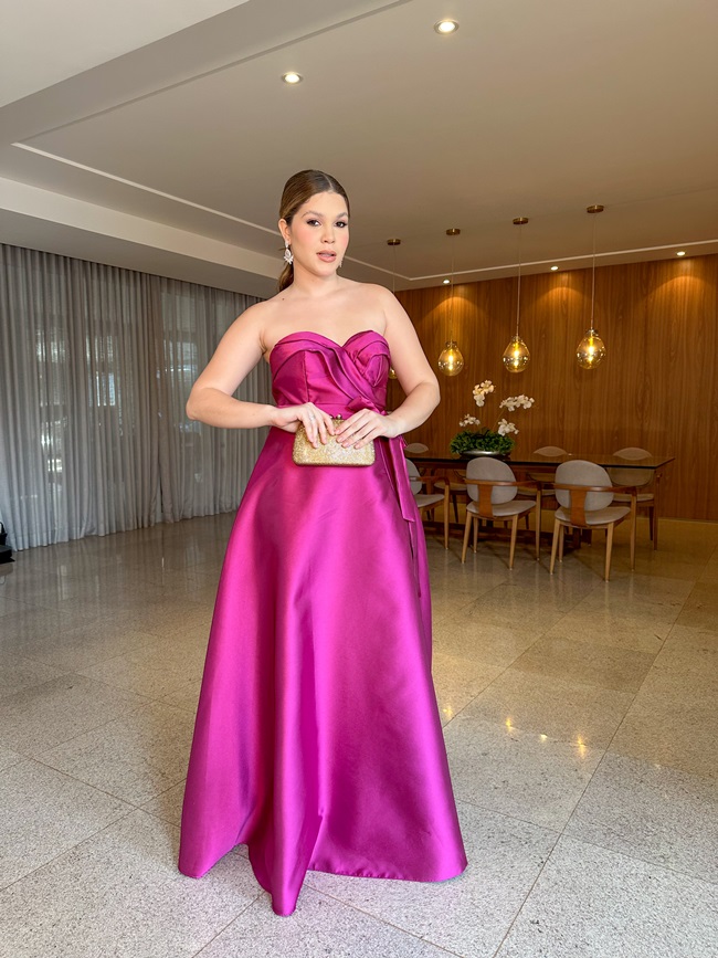 vestido fucsia de festa