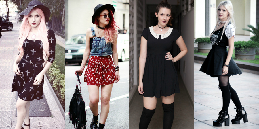 ideias de looks com vestido gotico curto