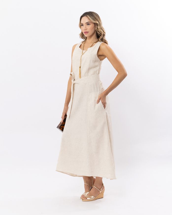 vestido linho social