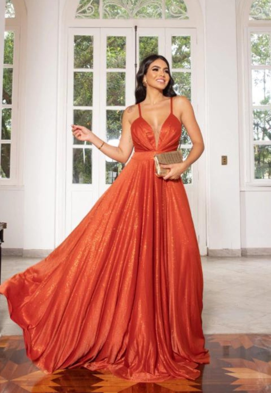 vestido madrinha terracota