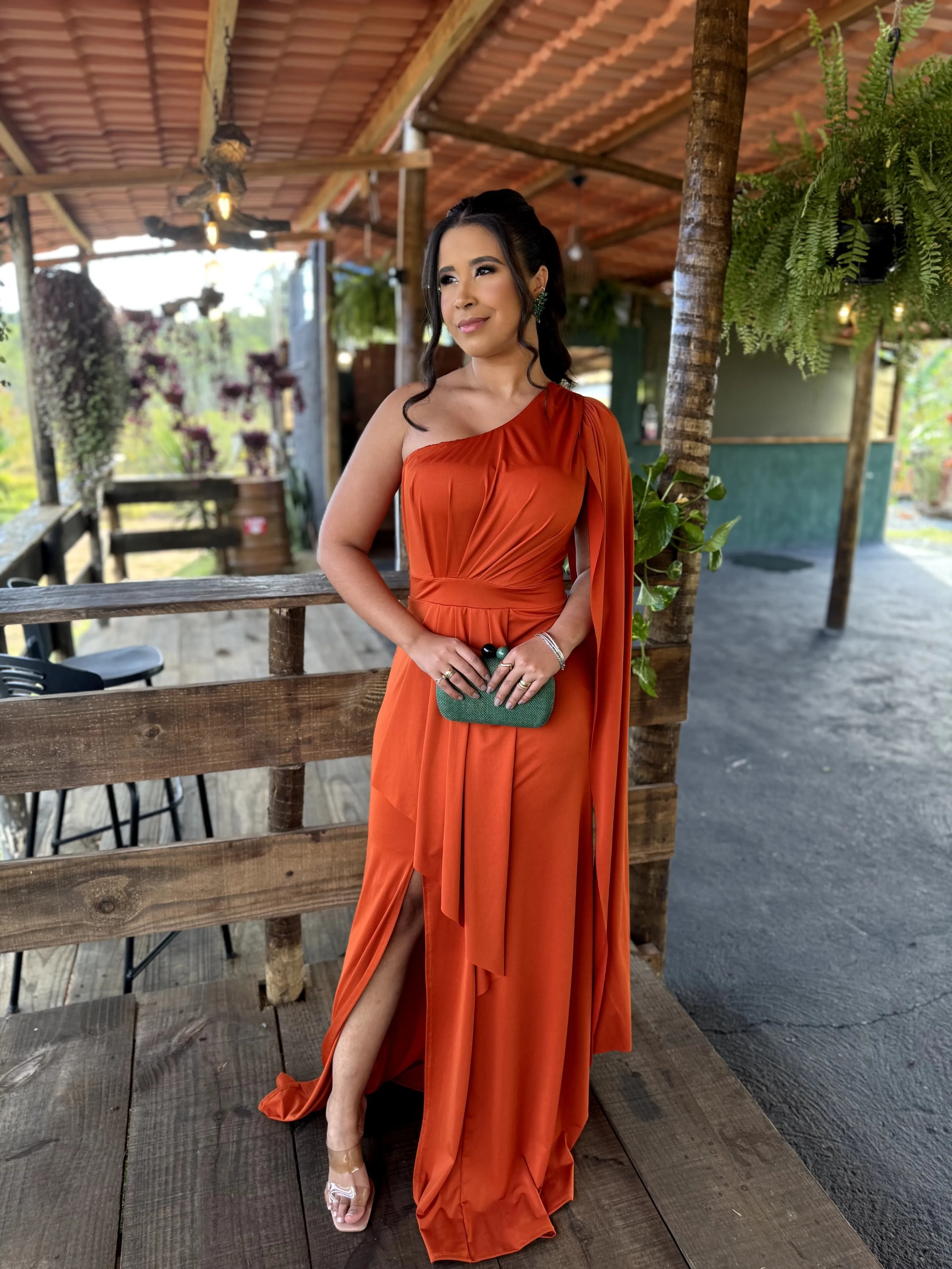 vestido madrinha terracota