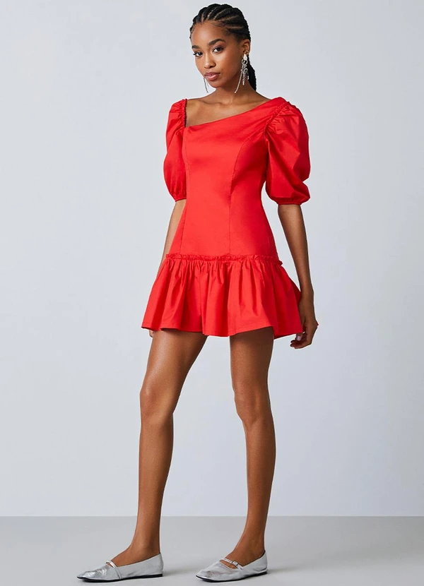 Vestido floral manga bufante