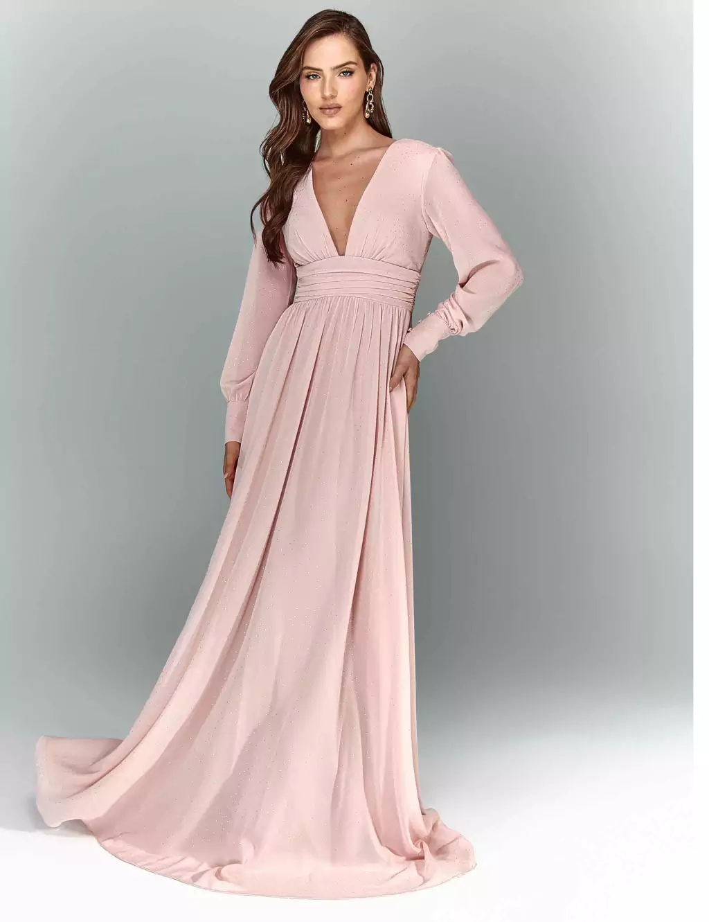 vestido manga longa festa