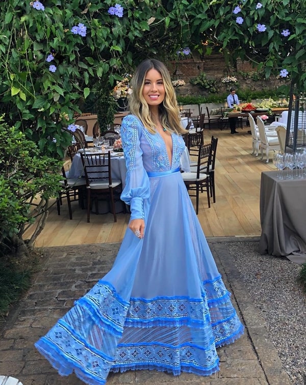 vestido manga longa festa veludo versus renda