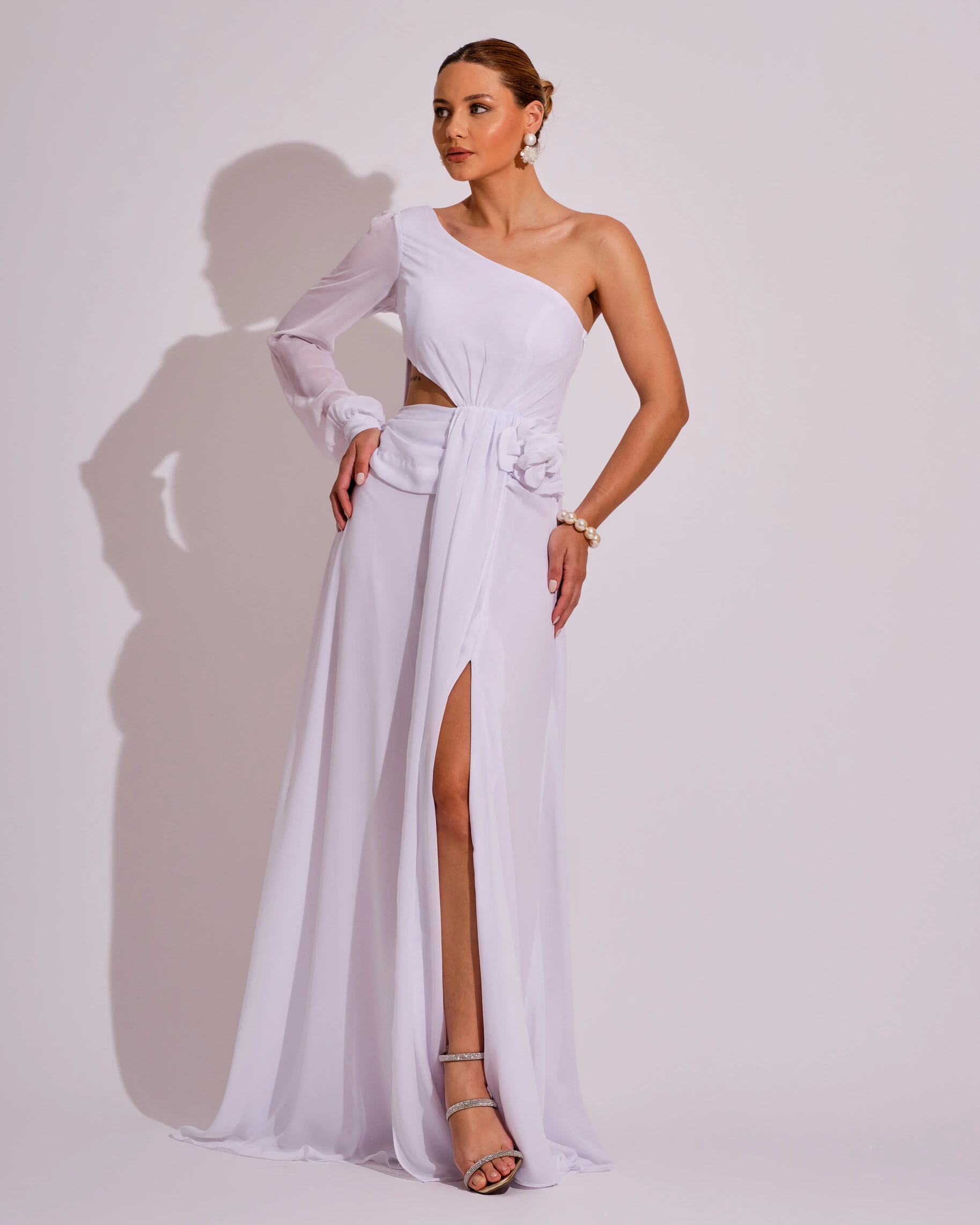 vestido manga longa festa veludo versus renda