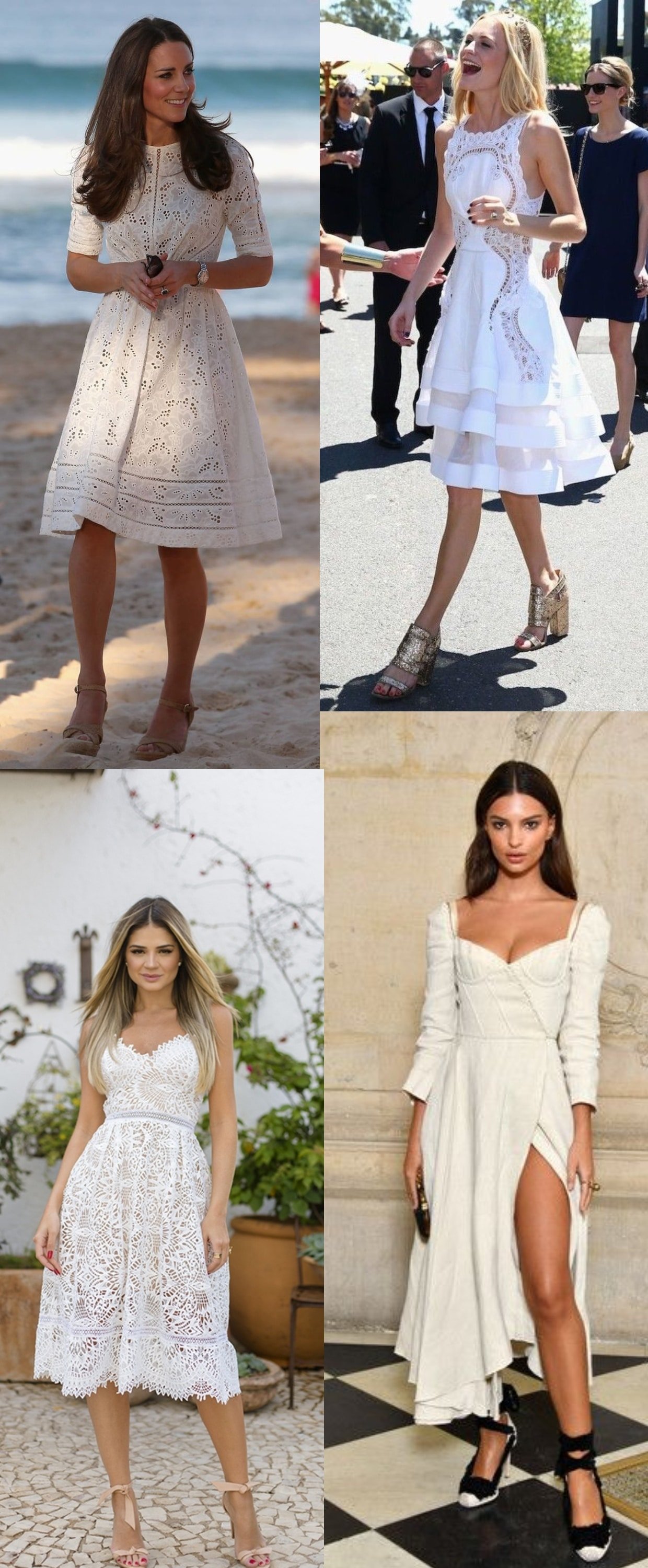vestido midi branco romântico