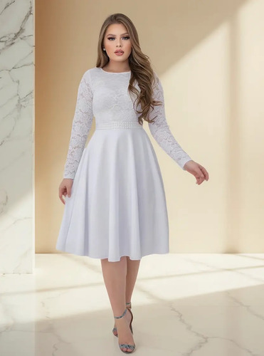 vestido midi branco tomara que caia