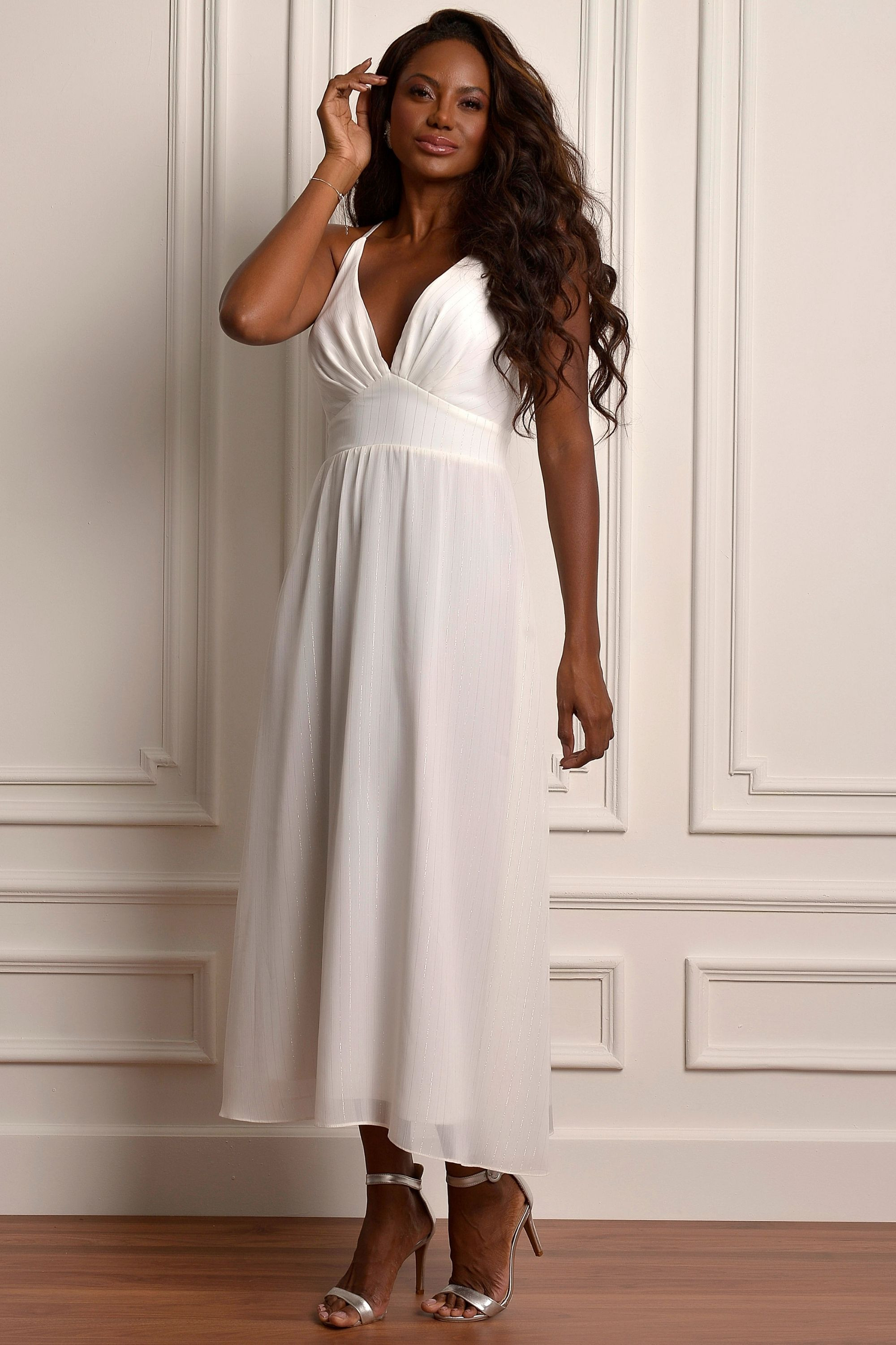 vestido midi branco linho