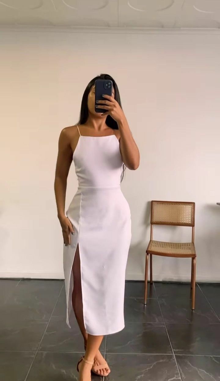 vestido midi branco manga bufante