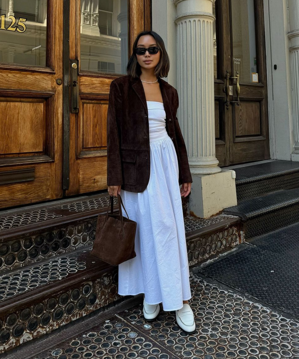 vestido midi branco slip dress