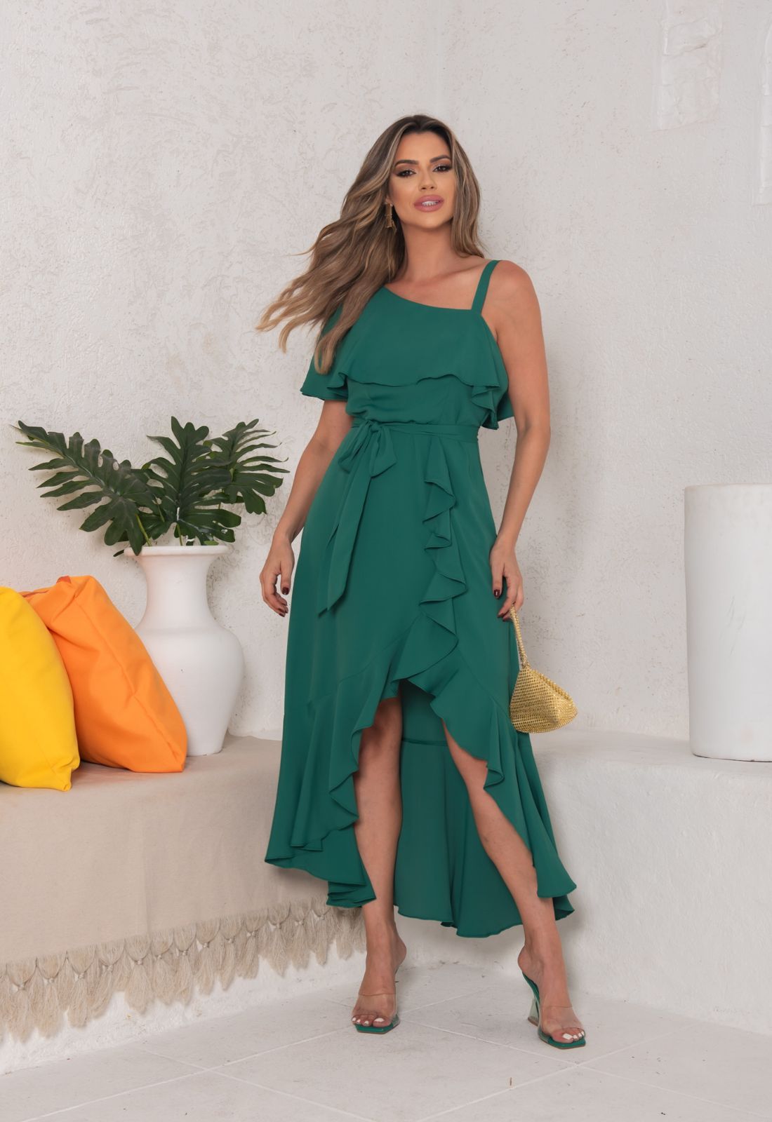 Vestido midi casual soltinho