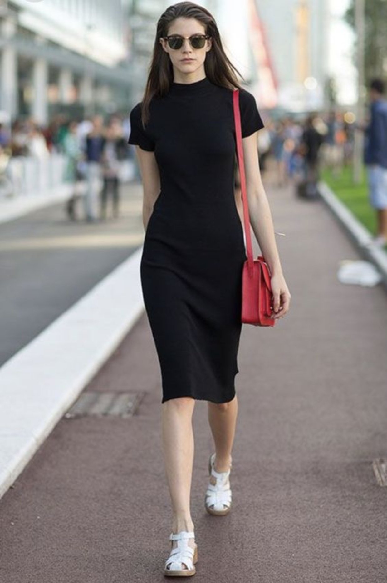 Vestido midi casual de malha