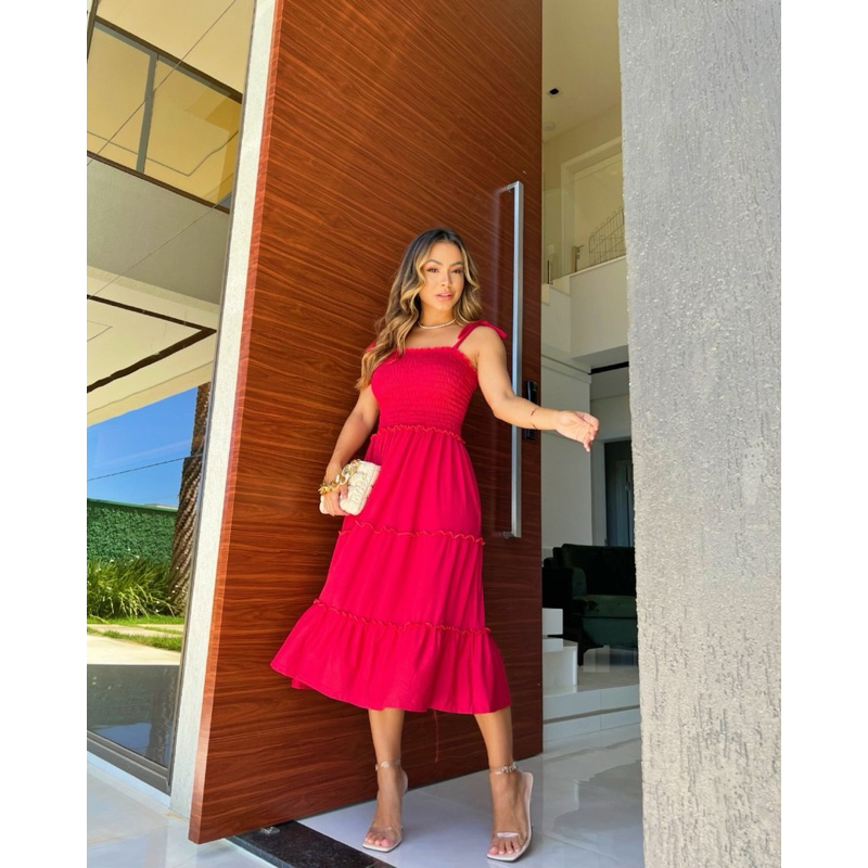 Vestido midi casual justo