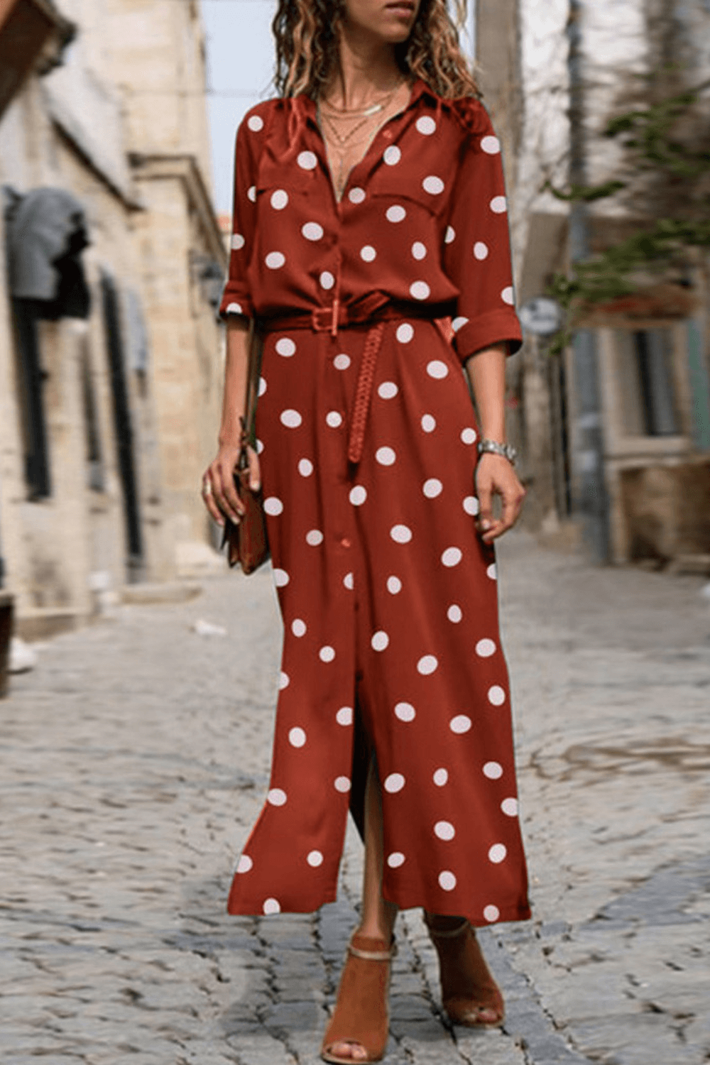Vestido midi casual para trabalho