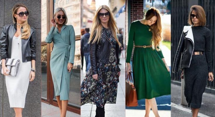 vestido midi elegante com scarpin