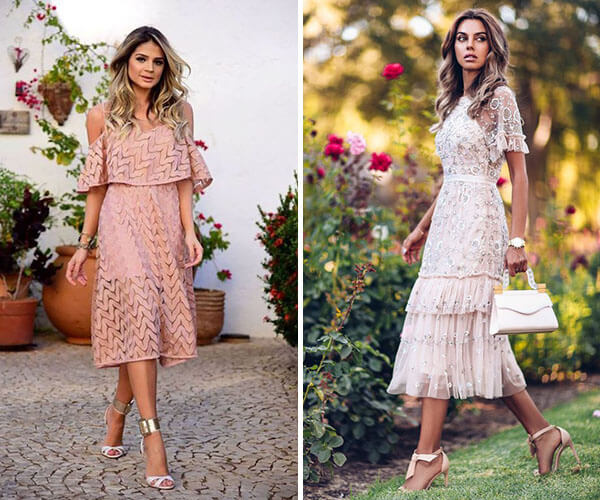 vestido midi elegante longo