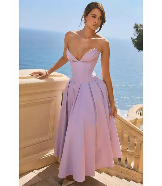 vestido midi elegante para casamento