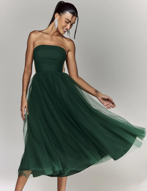 vestido midi elegante para casamento