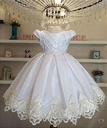 vestido de batizado renda